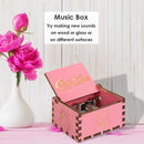 Retro Wood Manual Music Box Pink Beauty Girl Style Birthday Gift Ornaments Newly