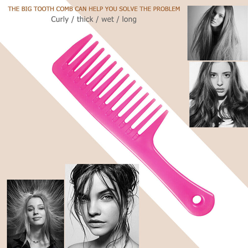 Anti-static Large Wide Tooth Curly Hair Hairstyling Handle Comb for Barber