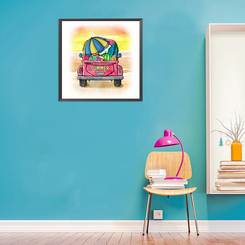 5D Diamond Painting Summer Car Full Round Rhinestone DIY Mosaic Kit Home Picture
