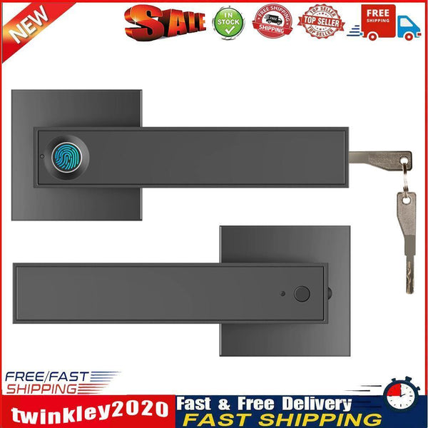 F180 Fingerprint Electronic Semiconductor Smart Door Lock w/ Key (Black) Newly
