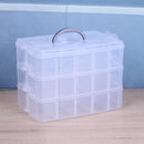 Large Size Plastic Handheld Cosmetic Jewelry Organizer Box Case(Clear)