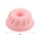 Silicone Cake Molds 6 inch Round Spiral Savoirin Pan Baking Tray (Pink A)
