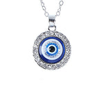 Evil Eye Pendant Necklace Chain - Unisex Turkish Third Blue Eyes Amulet Nec