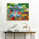 Street Coffee Shop Oil Paint By Numbers Kit DIY Acrylic Painting on Canvas