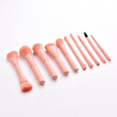 10pcs Wood Handle Pro Portable Powder Blush Brush Kit Eye Shadow Makeup Bru