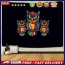 Multifunction Three Owls Print Wall Hanging Blanket Yoga Travel Sleeping Mats