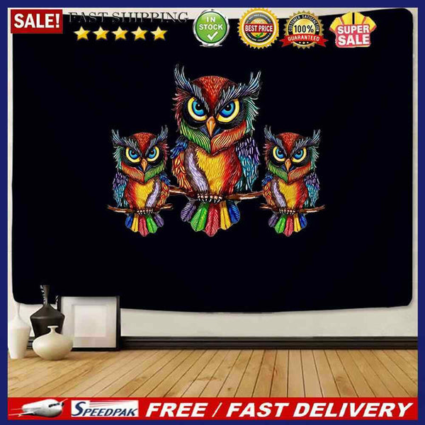 Multifunction Three Owls Print Wall Hanging Blanket Yoga Travel Sleeping Mats