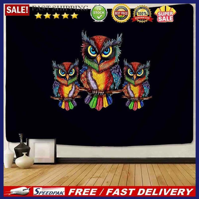 Multifunction Three Owls Print Wall Hanging Blanket Yoga Travel Sleeping Mats