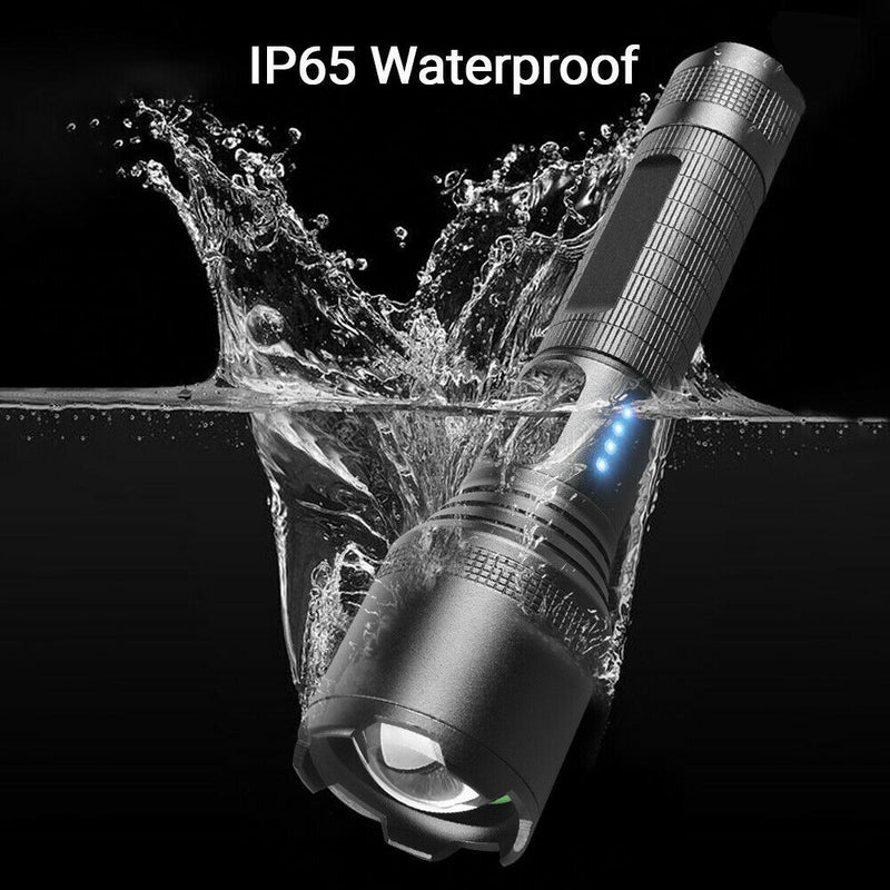 Super Bright Zoom Flashlight Powerful Flashlight Dual Switch Torch Camping Lamp