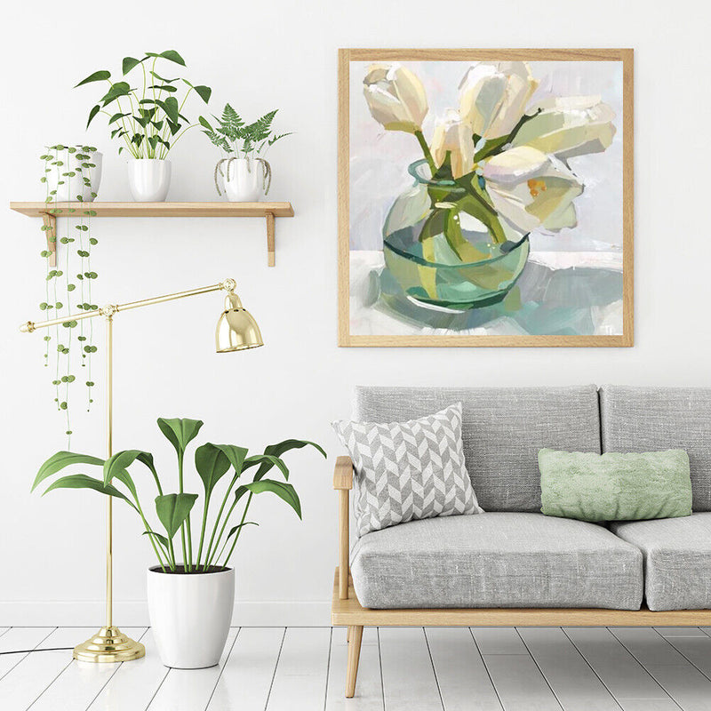 Flower in Glass Vase Oil Paint By Number Kit DIY Home Decoration Gift Wall