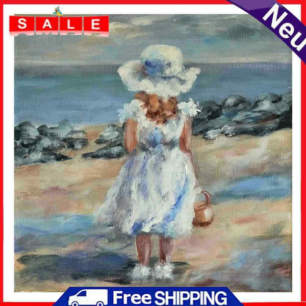 DIY Hand Painted Paint By Numbers Oil Canvas Pictures Play By The Sea Kit Gift