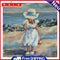 DIY Hand Painted Paint By Numbers Oil Canvas Pictures Play By The Sea Kit Gift
