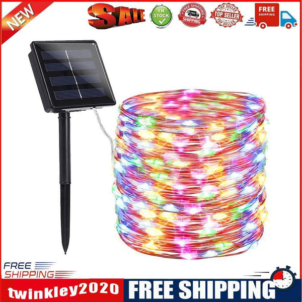 2xSolar String Lights Waterproof Copper Wire Fairy Lamp (Multicolor 200LED)