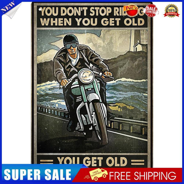Riding Motorcycle Retro Metal Plate Tin Sign Plaque Poster for Bar Club