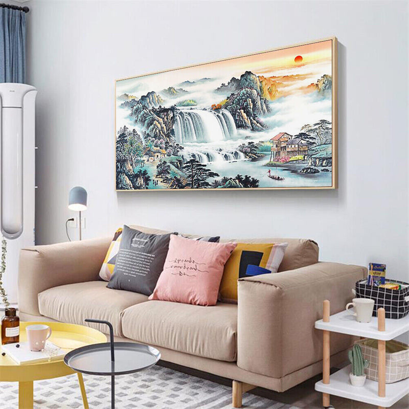 DIY Embroidery Needlework 5D Sunrise View Full Round Drill Diamond Painting Gift