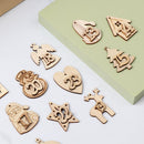 Wooden Pendant Christmas Advent Calendar Countdown Hanging Tags Number Label