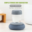 Soap Dispenser Palm Brush Steel Wire Scrubber Kitchen Dishwashing Brush (A)