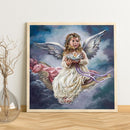 5D Diamond Painting Kit Angel Baby Girl Full Round Rhinestone DIY Home Decor
