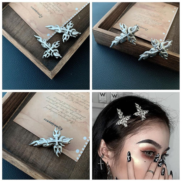 Dragon Pattern Trending Headwear Barrette Flame Hair Clip Wave Sun Hairpins