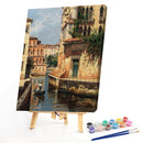 Frameless Oil Paint By Numbers Nordic Style Houses River DIY Canvas Picture