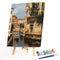 Frameless Oil Paint By Numbers Nordic Style Houses River DIY Canvas Picture