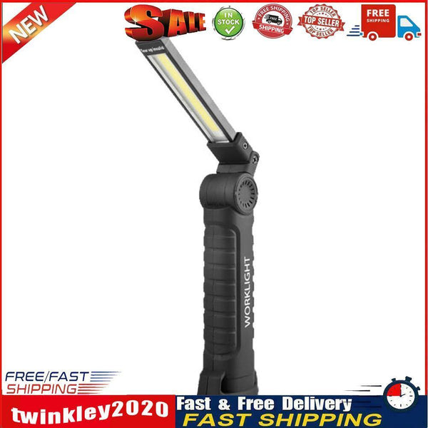 Portable COB Flashlight Rechargeable Work Camping Torch Folding Light (L) Newly