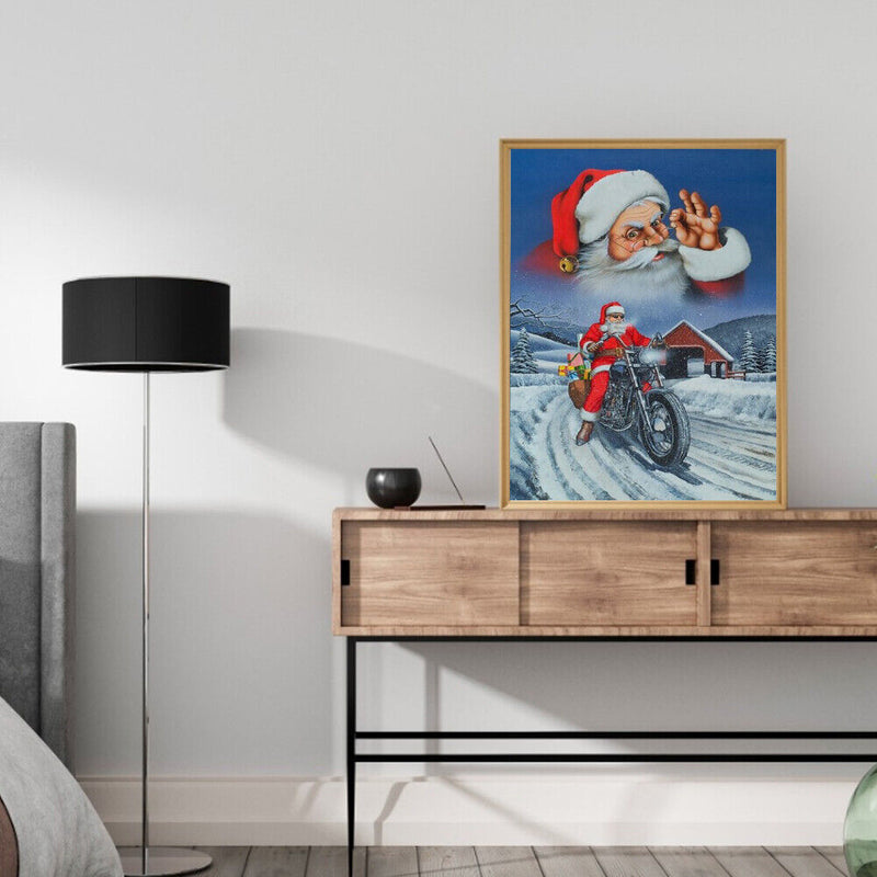 Frameless Oil Paint By Numbers DIY Santa Claus Present Picture Craft for Room