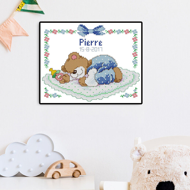 #A Partial Cross Stitch 14CT DIY Cartoon Baby Counted Home Decoration Hanging