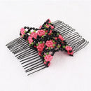 Hairstyle Women Girls Elasticity Double Hair Comb Magic Beads Hair Combs Clips