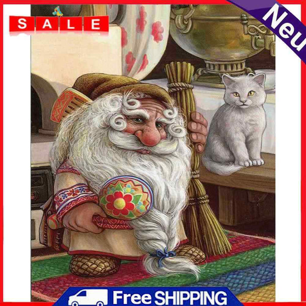 Oil Paint By Numbers Picture DIY Painting Dwarf Old Man Drawing on Canvas