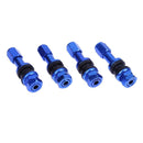 4pcs Car Stainless Steel Clamp-in Tubeless Tyre Tire Wheel Valves (Blue) Newly