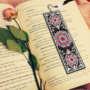 DIY Special Shaped Diamond Painting Colorful Flower Leather Tassel Bookmark Gift