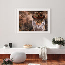 5D DIY Diamond Painting Steampunk Tiger Full Round Drill Mosaic Art Picture Kits