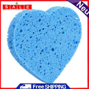 Wood Pulp Cotton Face Wash Cleansing Sponge Heart Shaped Soft Cosmetic Puff