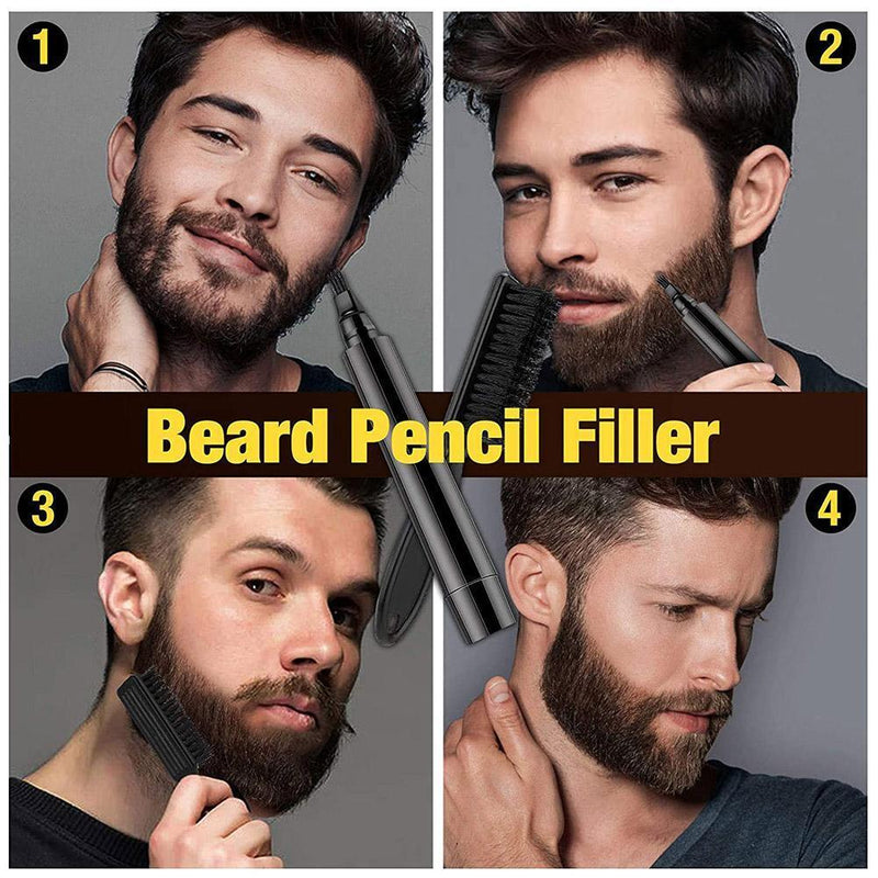 Portable Beard Filling Pen Kit Moustache Pencil Styling Tool (Dark Brown)