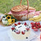 Small Picnic Wicker Basket Camping Fruit Food Rattan Hamper (Red Lattice) Newly