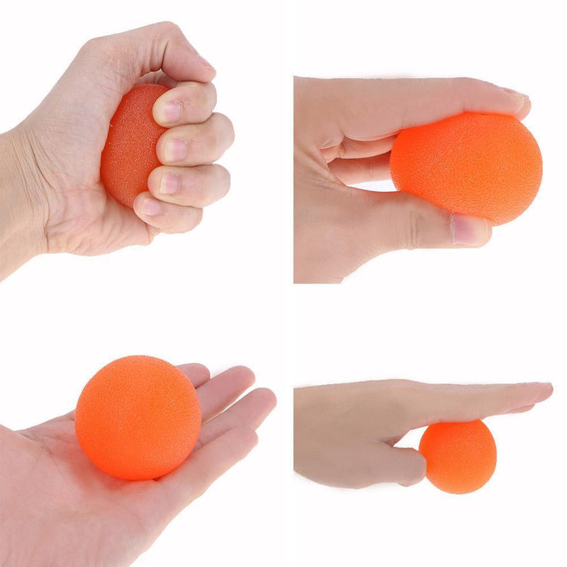Hand Grip Muscle Power Train Jelly Fitness Finger Exerciser Ball(Orange)