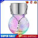 5pcs LED Solar Lamp Cracked Glass Ball Hanging Light Waterproof Decor(C)