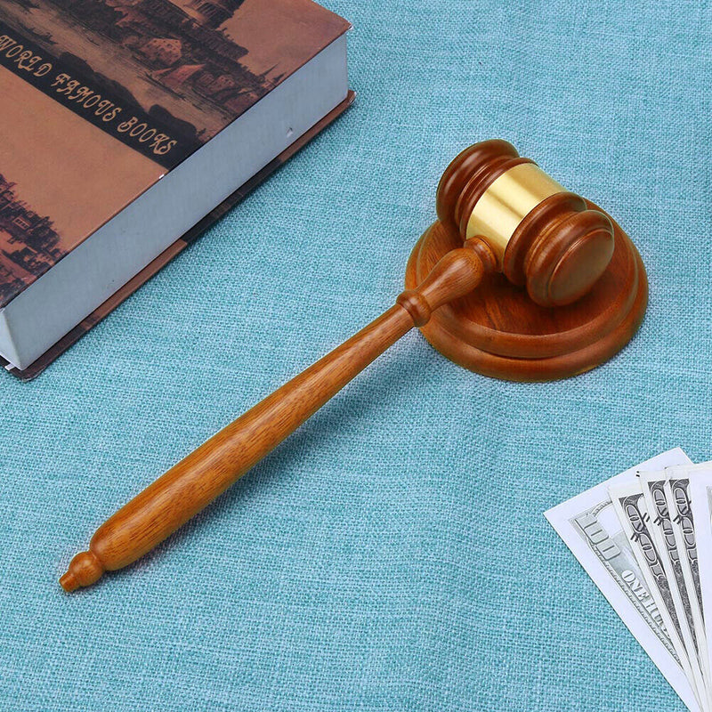 Durable Wooden Handmade Craft Lawyer Judge Auction Hammer Gavel Court Decor