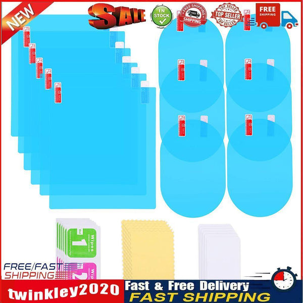 12pcs Anti-glare Car Stickers Waterproof Rearview Mirror Film for Driving Newly