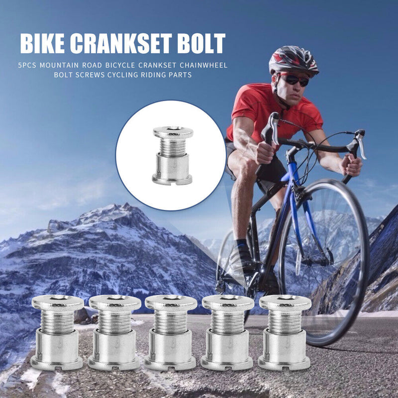 5pcs Mountain Road Bicycle Crankset Chainwheel Bolt Screws Cycling Riding P