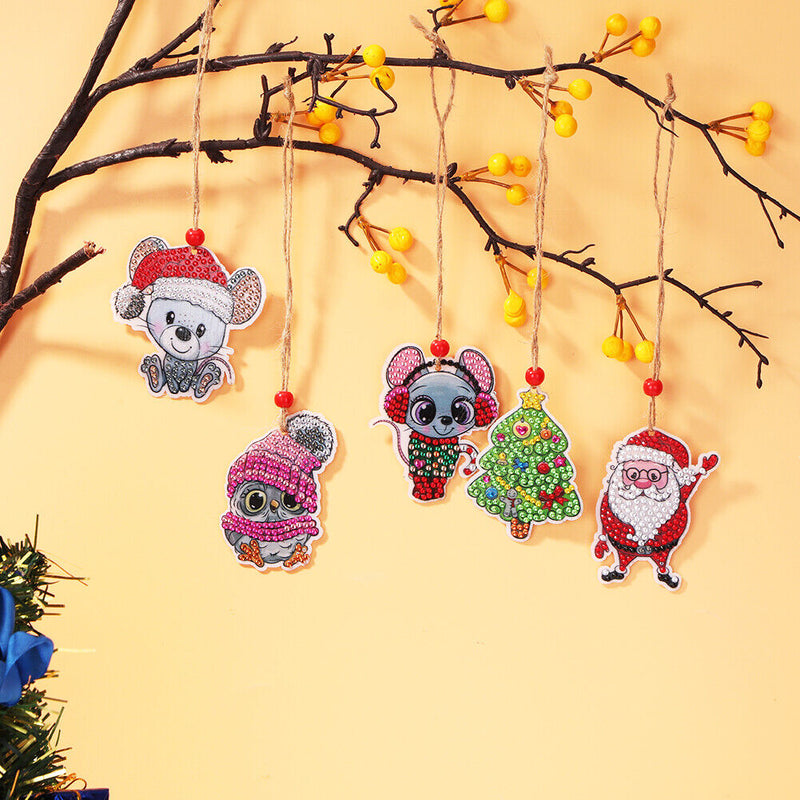 Double-side 5D Diamond Painting DIY Hanging Christmas Trees Pendant (GP012)
