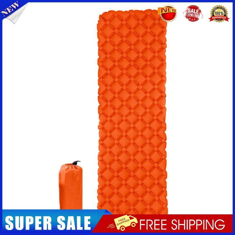 Tent Camping Mat Inflatable Hiking Portable Travel Sleeping Pad (Orange)
