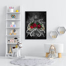 5D DIY Full Drill Round Shape octopus Rhinestone Diamond Drawing Home Decor