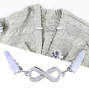 Cardigan Collar Clip Simple Number 8 Women Men Sweater Pin Alloy Jewelry Gift