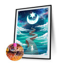 5D Rhinestone Picture Road to Moon Full Round Drill Diamond Painting Kit Mosaic