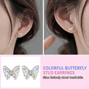 Fashion Crystal Colourful Butterfly Stone Stud Earrings Womens Jewellery Gifts&