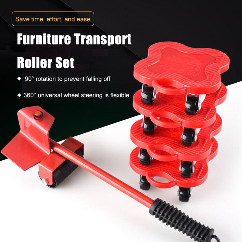 5pcs Furniture Transport Roller Set Move House Omnidirectional Wheels Rack