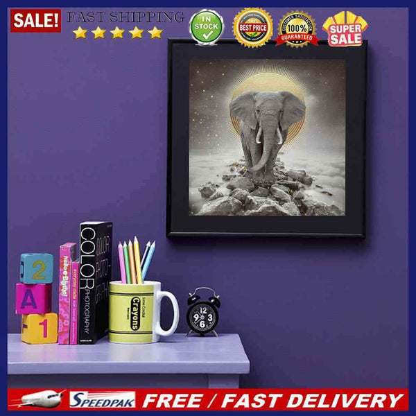 5D DIY Diamond Painting Kits Full Round Drill Moonlight Elephant Mosaic Gift (2)