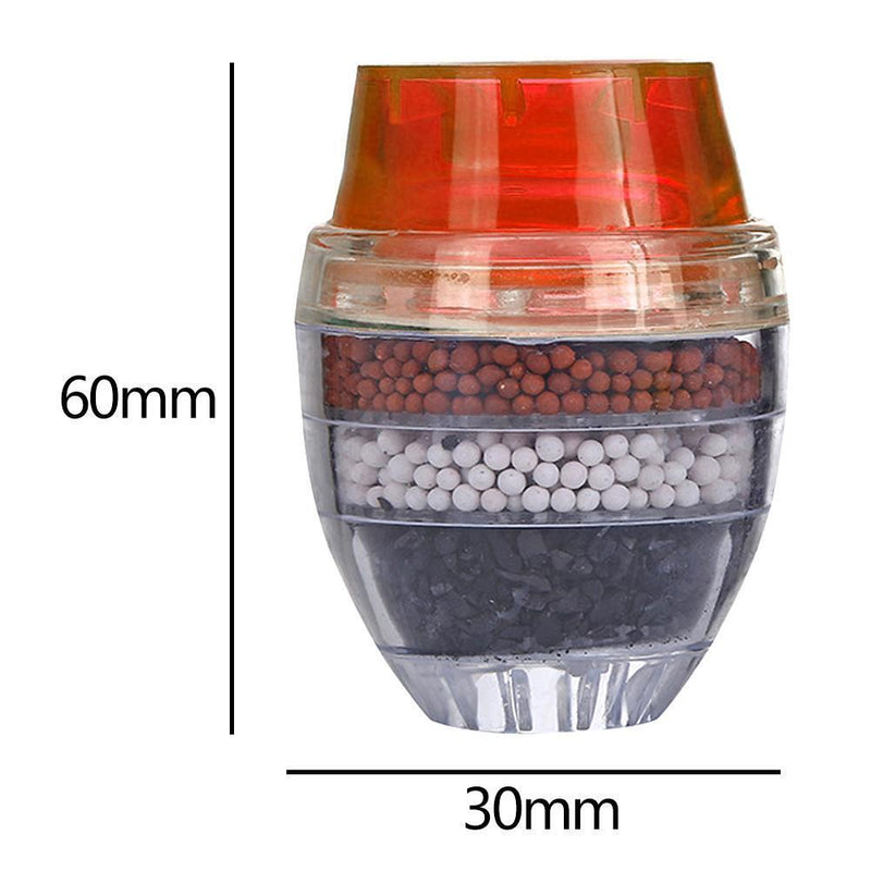 House Tap Water Purifier Activated Carbon Remove Rust Faucet Filter (Red)